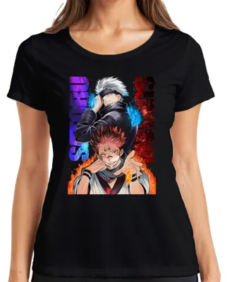Immagine prodotto di Maglietta Jujutsu Kaisen Gojo Satoru Sukuna Flame Blindfold Gift Ladies, Nero, M