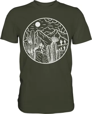Produktbild von Kaktus Landschaft Sukkulenten Wüste T-Shirt – Urban Khaki / L