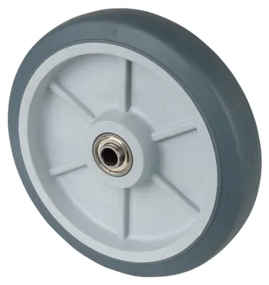Productafbeelding van BS Rollen, wieldiameter 150 mm, draagvermogen 100 kg, grijs rubberen wiel, aslengte 38 mm - A85.151