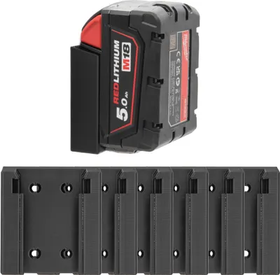 Produktbild von 6x Akku Halter für Milwaukee M18 Halterung Akkuhalter Wandhalter Wandhalterung 18V