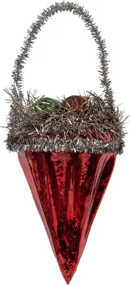 Image de Clayre & Eef Pendentif de Noël 6x6x10 cm rouge verre