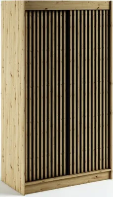 Produktbild von Schwebetürenschrank LAMELO 1 120 mit Zierstreifen, Kleiderschrank für Schlafzimmer, Modern Design
