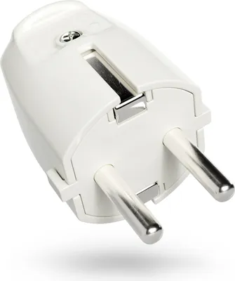 Produktbild von ABSINA Schutzkontakt Stecker mit Zugentlastung - PVC Schutzkontaktstecker 2-polig, 250V & 16A - IP20 Schuko Stecker