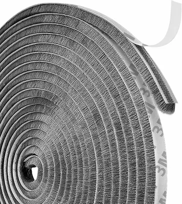 Obrázok produktu pre Tesnenie 7 m, samolepiace, 9 mm x 5 mm, kefová lišta, na ochranu proti prievanu a prachu