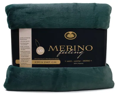 Wendedecke Merino-Feeling 600 g/m² 220x240 cm dunkelgrün