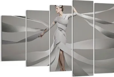 Produktbild von Bild auf Leinwand - Leinwandbild - Frau Modell Streifen Emotionen - 150x100cm - Wand Bild - Wanddeko - Leinwanddruck - Bilder - Kunstdruck - Leinwand bilder - Wandkunst - EG150x100-2612