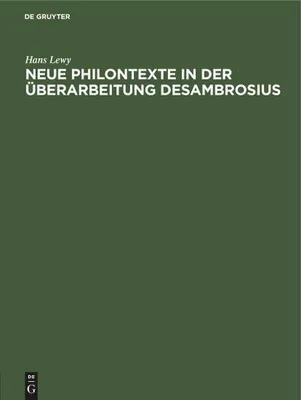 Produktbild von Neue Philontexte in der Überarbeitung Desambrosius
