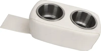 Image de Porte-gobelet Ponton avec double gourde portable en acier inoxydable pour camping-car, yacht, bateau, voiture, Blanc