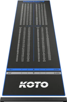 Produktbild von KOTO - Dartteppich Mit Oche Checkout Blau 285 x 80 cm, Dartmatte, Score Indikator, Rutschfeste Dartmatte