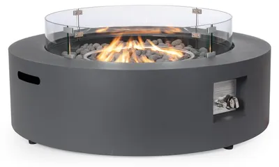 Produktbild von Gaskamin Dunkelgrau Stahl 104 x 30 x 104 cm