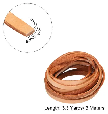 Produktbild von 3 Meter Lederband Flach 6mm Lederschnur, Lederschnš¹re Echt Lederriemen fš¹r Armb?nder Schnur Schnš¹rsenkel DIY Bastelprojekte Reinbraun