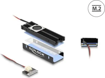 Immagine prodotto di DELOCK Kühlkörper mit Lüfter für M.2 SSD 2280 schwarz