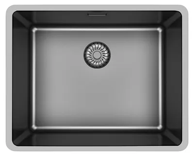 Produktbild von CARESSI CAPPMX50R20GM Spüle in GUN METAL ohne Hahnbank / ab 60 cm Schrankbreite / Einbauspüle / Edelstahlspüle