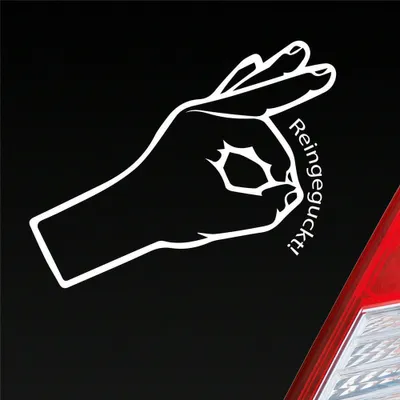 Produktbild von Auto Aufkleber Reingeguckt! 16x10 cm Weiss Glanz Sticker Heckscheibenaufkleber