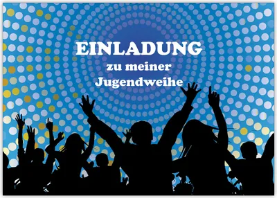 Produktbild von 4x Poppige Party Einladung zur Jugendweihe für Jungs: Einladung zu meiner Jugendweihe