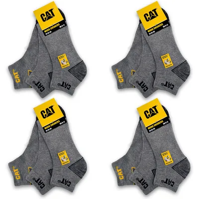 Produktbild von 12 Paar CAT® CATERPILLAR WORK SNEAKERS ArbeitsSneaker ArbeitsSocken kurze Sneaker Socken kurze Arbeitssocken Füsslinge Hell-Grau/Melange Größe 43-46