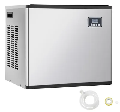 Produktbild von SucceBuy Gewerbliche Eismaschine – Edelstahlgerät, produziert bis zu 181,4 kg Eis pro Tag, mit Selbstreinigungsfunktion, zeitgesteuerter Eisherstellung und einstellbarer Eisdicke, ideal für Restaurants, Bars, Cafés und Hotels – nur Gerät
