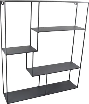 Produktbild von LOFT42 Wally Wandregal rechteckig - Metall - Schwarz - 80x70x15