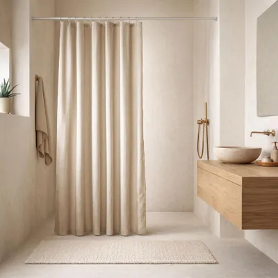 Produktbild von 5Five 211433, Einfarbig, Aufhängungshaken, Polyester, Beige, 1800 mm, 2000 mm