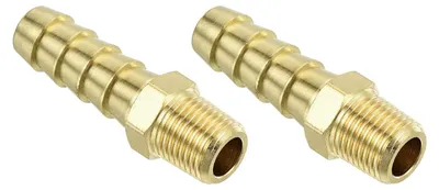 Productafbeelding van Messing Slangstutzen 2 Stuks 5/16" Barb x 1/8" NPT Mannelijk