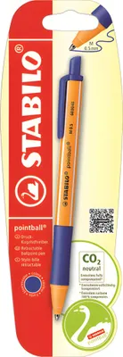 Image de Stylo à bille rétractable - STABILO pointball - Stylo simple - bleu