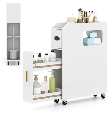 Image de Armoire de salle de bain étroite avec tiroir