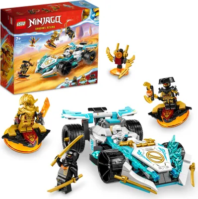 Zdjęcie produktu dla LEGO 71791 NINJAGO Smocza moc Zane’a – wyścigówka spinjitzu, zabawka dla dzieci, chłopców i dziewczynek, w wieku od 7 lat, zestaw konstrukcyjny z modelem samochodu z funkcją obrotu i 4 minifigurkami