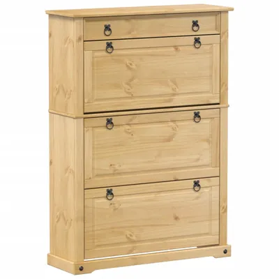 Image de vidaXL Armoire à chaussures Corona 99x32x138 cm Pin massif