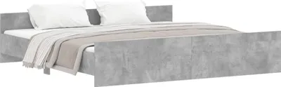 Produktbild von vidaXL Bettgestell mit Kopf- und Fußteil Betongrau 180x200 cm