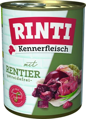 Produktbild von RINTI Kennerfleisch, Adult, jede Rasse, Hirsch, 800 g, Ohne Soja