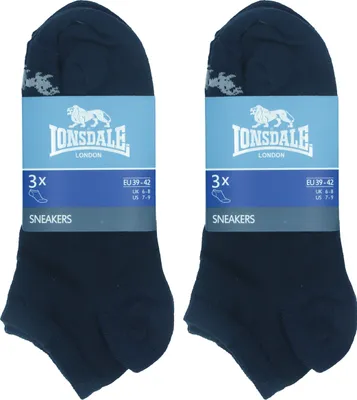 Immagine prodotto di Lonsdale 6 paia di calzini da ginnastica altezza caviglia in cotone blu43-46
