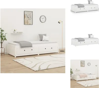 Produktbild von vidaXL Tagesbett Weiß 90x200 cm Massivholz Kiefer -  Betten & Bettgestelle