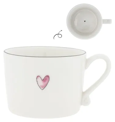 Produktbild von Tasse, Becher Watercolour Heart Herz weiß rosa für 300ml Bastion Collections