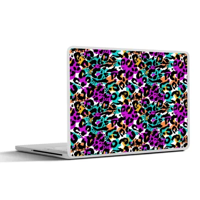 Produktbild von MuchoWow® Laptop Aufkleber Sticker Cover Tiermuster - Panther - Regenbogen 25x18 cm - Laptop-Deko