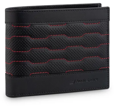 Produktbild von Original Audi Sport Geldbörse Leder, schwarz/rot Geldbeutel Geldbörse Portemonnaie