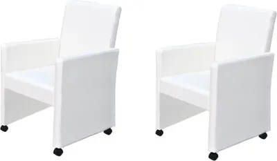 Produktbild von Esszimmerstühle 2 Stk. Weiß Kunstleder