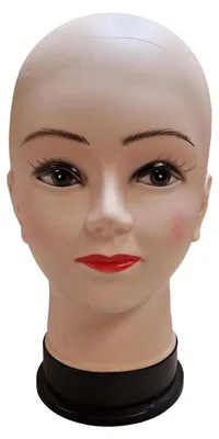 Produktbild von Schaufensterpuppe, weiblich - 28 cm. Dekorative Kopfpuppe - Perückenkopf für Perücken - Mannequin ohne Haare - Stabile Basis - Realistische Nachbildung
