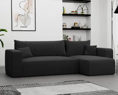 Produktbild von Ecksofa Piano Stoff Couch Sofa mit Schlaffunktion und Bettkasten Schlafsofa Polsterecke Couchgarnitur Ecke Bettcouch - Universal Farbe: Poso 135