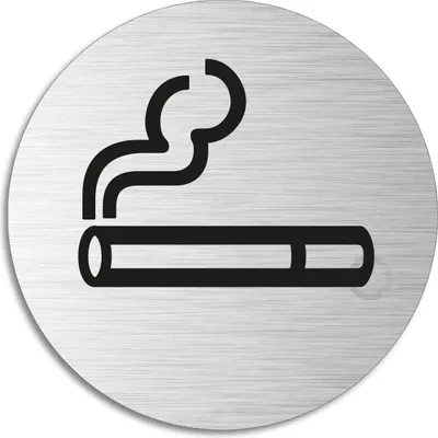 Produktbild von Schild - Raucher | Türschild aus Aluminium | Edelstahloptik selbstklebend  Ø 75 mm