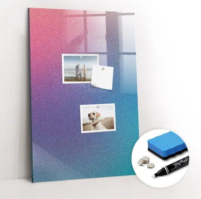 Produktbild von Magnetpinnwand Memoboard - Zubehörsatz - Weißer Marker + Schwamm + Magnete - 40 x 60 cm - Gradientenabstraktion