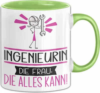 Produktbild von Ingenieurin Geschenk Tasse Becher Die Frau Die Allen Kann Geschenkidee für eine Ingenieurin Lustig (Grün)