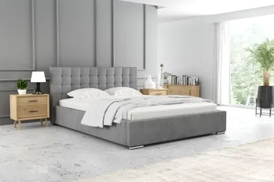 Obrázek produktu pro Manželská postel 180x200 LAURINDA 1 s úložným prostorem - světle šedá