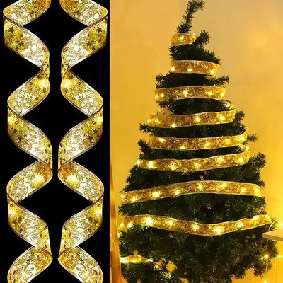 Immagine prodotto di Decorazione natalizia con 50 LED - Catena luminosa brillante - 5 metri - Adatta per interni ed esterni