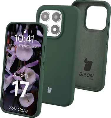 Produktbild von Silikon Handyhülle für Xiaomi 17, Bizon Soft Case, Dunkelgrün