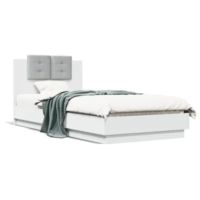 Immagine prodotto di vidaXL Struttura letto con testiera bianca 100x200 cm in materiale ligneo