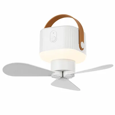 Produktbild von Camping Ventilator mit Akku, tragbarer USB Hängeventilator 7200mAh, 3 Geschwindigkeiten, LED Nachtlicht & Fernbedienung für Outdoor Zelt