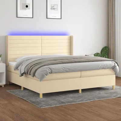 Produktbild von Maison Exclusive - Boxspringbett mit Matratze & LED Creme 200x200 cm Stoff