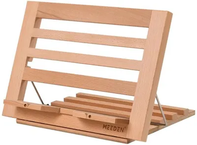 Produktbild von Holz-Leseunterstützung mit verstellbaren Ecken für Bücher und Tablet-Computer