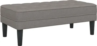 Image de banc avec coussin Taupe 113 x 57 x 39 cm tissu