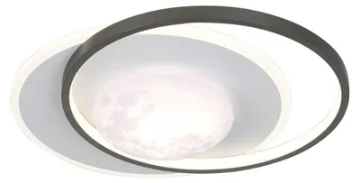 Immagine prodotto di Plafoniera LED rotonda Desulo nera 40W, luce bianca regolabile 5300 lm, metallo, dimensioni: 9 x 57,8 x 49,3 cm, IP20, Italux